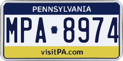 PA license plate MPA8974