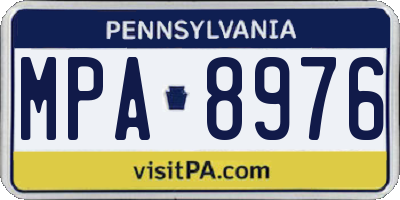 PA license plate MPA8976