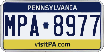 PA license plate MPA8977