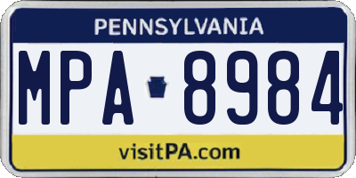 PA license plate MPA8984