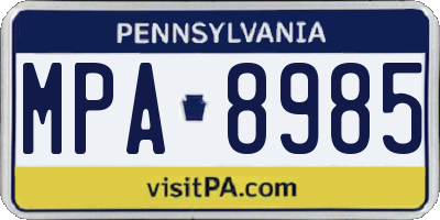 PA license plate MPA8985