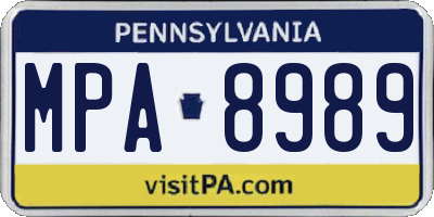 PA license plate MPA8989