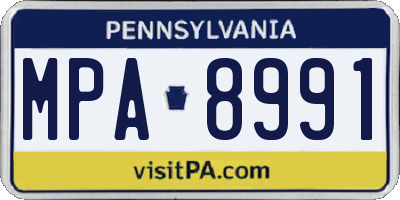 PA license plate MPA8991