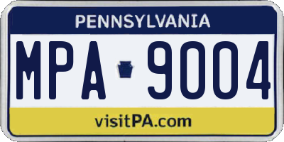 PA license plate MPA9004