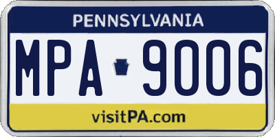 PA license plate MPA9006