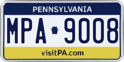 PA license plate MPA9008