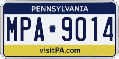PA license plate MPA9014