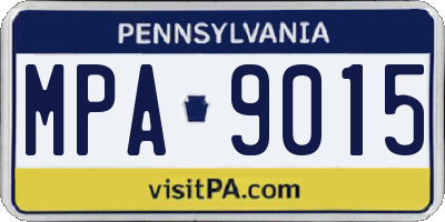 PA license plate MPA9015