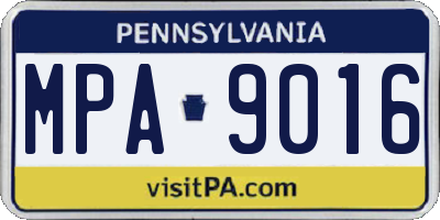 PA license plate MPA9016