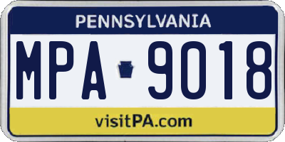 PA license plate MPA9018