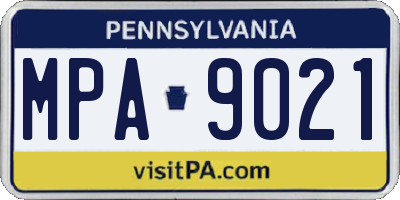 PA license plate MPA9021