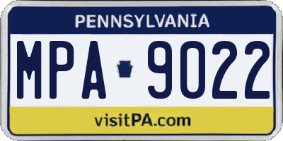PA license plate MPA9022