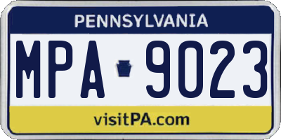 PA license plate MPA9023