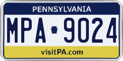 PA license plate MPA9024