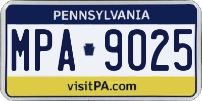 PA license plate MPA9025