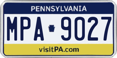 PA license plate MPA9027