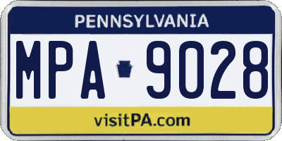PA license plate MPA9028