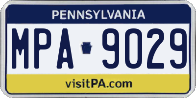 PA license plate MPA9029