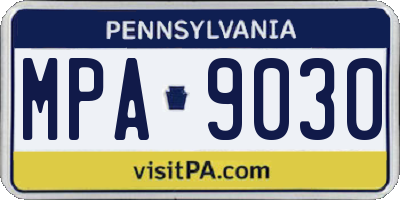 PA license plate MPA9030
