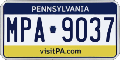 PA license plate MPA9037