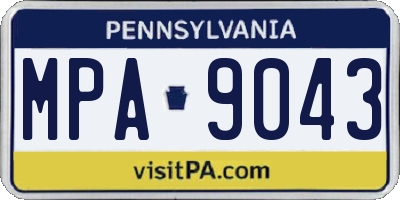 PA license plate MPA9043
