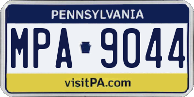 PA license plate MPA9044