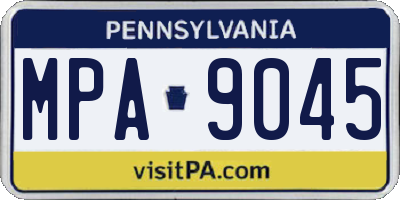 PA license plate MPA9045