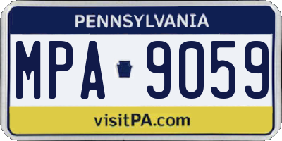 PA license plate MPA9059