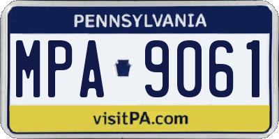 PA license plate MPA9061