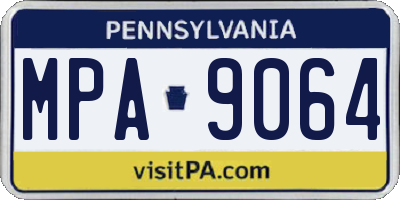 PA license plate MPA9064