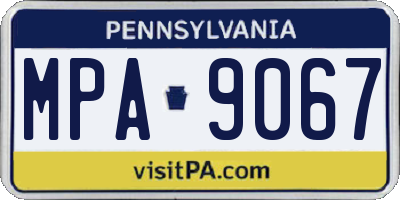 PA license plate MPA9067