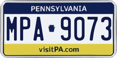 PA license plate MPA9073