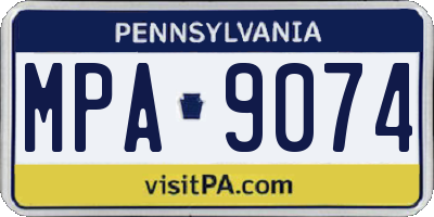 PA license plate MPA9074
