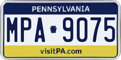 PA license plate MPA9075