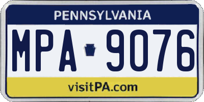 PA license plate MPA9076