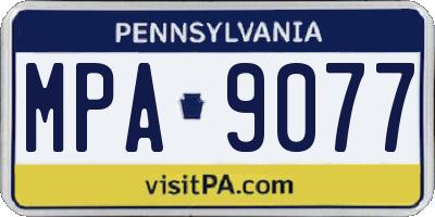 PA license plate MPA9077