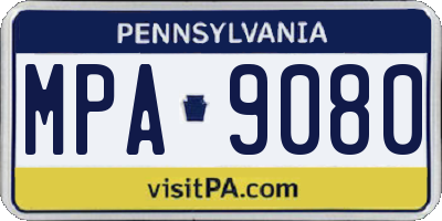 PA license plate MPA9080