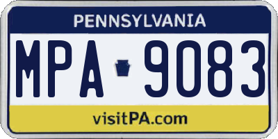 PA license plate MPA9083