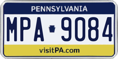 PA license plate MPA9084