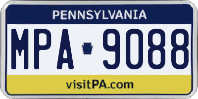 PA license plate MPA9088