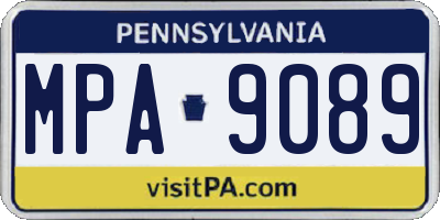 PA license plate MPA9089