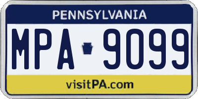PA license plate MPA9099