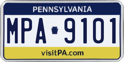 PA license plate MPA9101