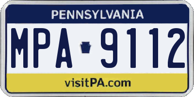 PA license plate MPA9112