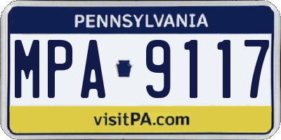 PA license plate MPA9117