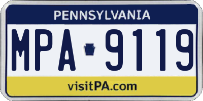 PA license plate MPA9119