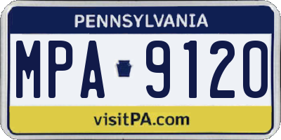 PA license plate MPA9120