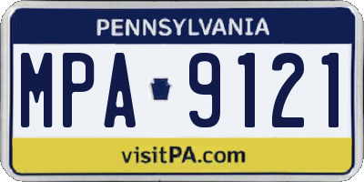 PA license plate MPA9121