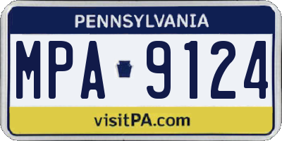 PA license plate MPA9124