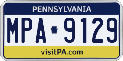 PA license plate MPA9129